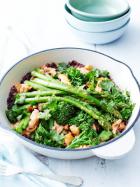 Black rice, asparagus and salmon salad