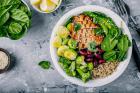 Chicken and sesame buddha bowl