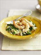 Prawns with Garlic Greens